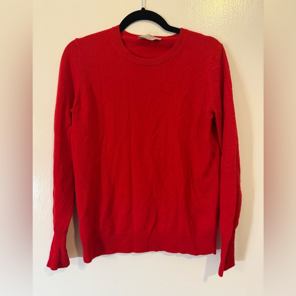 Everlane cashmere Red Crew Neck Sweater
